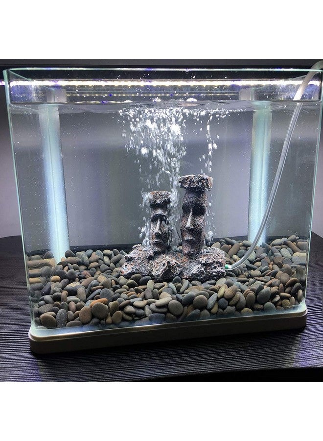 Smoothedo-Pets Aquarium Bubbler Decorations Fish Tank Decorations Aquarium Air Stone Decor Easter Island Moai Statues (Grey-Moai-Air-Stone) - Image 4