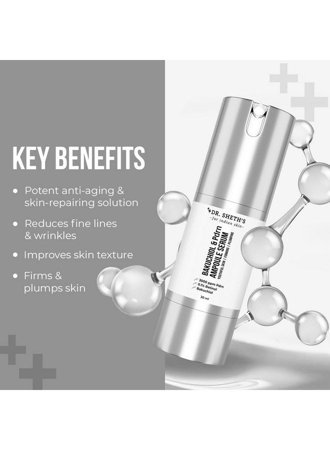 Dr. Sheth's Bakuchiol & Pdrn Ampoule Serum | 3000 PPM PDRN, 0.1% Retinol | Firms & Plumps Skin | Reduces Fine Lines & Wrinkles | Improves Skin Texture | Non-Irritating | For Men & Women | All Skin Type | 30 ml - Image 4