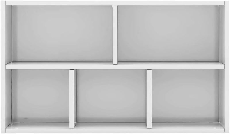 فرنتشر ستور مكتبة مودرن ، ارتفاع 60 سم - عرض 100 سم - عمق 24 سم - تصميم بسيط و مودرن ، مصنوعة من ال MDF عالي الجودة مع طبقة ملامين خارجية من اللون الأبيض المطفي، من فرنتشر ستور. - Image 2