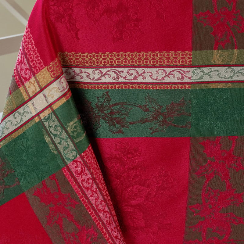 بنسون ميلز Benson Mills Holiday Legacy Yarn Daled Jacquard Fabric Table Table Cloth Holiday and Christmas Tableth (Holiday Legacy 60 "" x 84 "rectangular) - Image 3