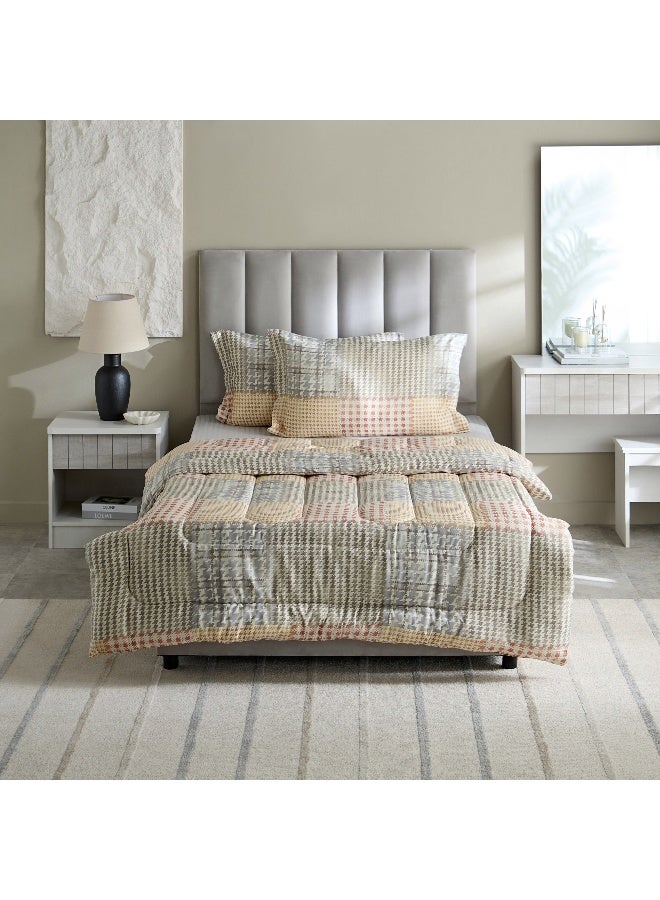 Home Box Houston Veilth 3-Piece Printed Cotton Twin Comforter Set - 160x220 cm  - Image 2