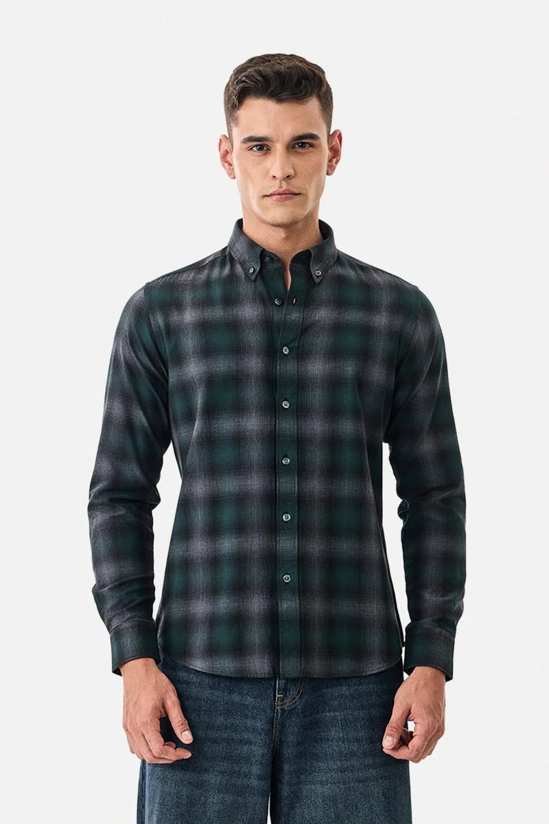 SNITCH 100% Cotton Slim Fit Plaid Shirt