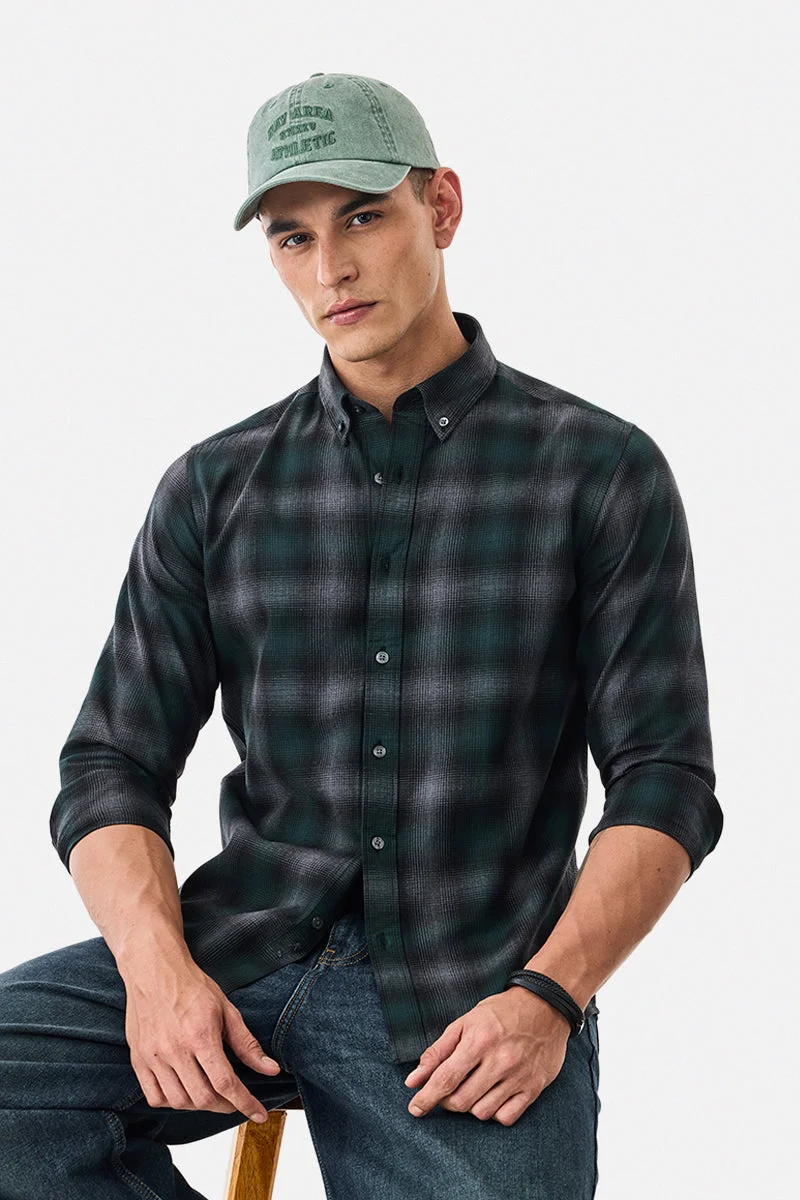 سنيتش قميص كاروهات بقصة ضيقة من القطن بنسبة %