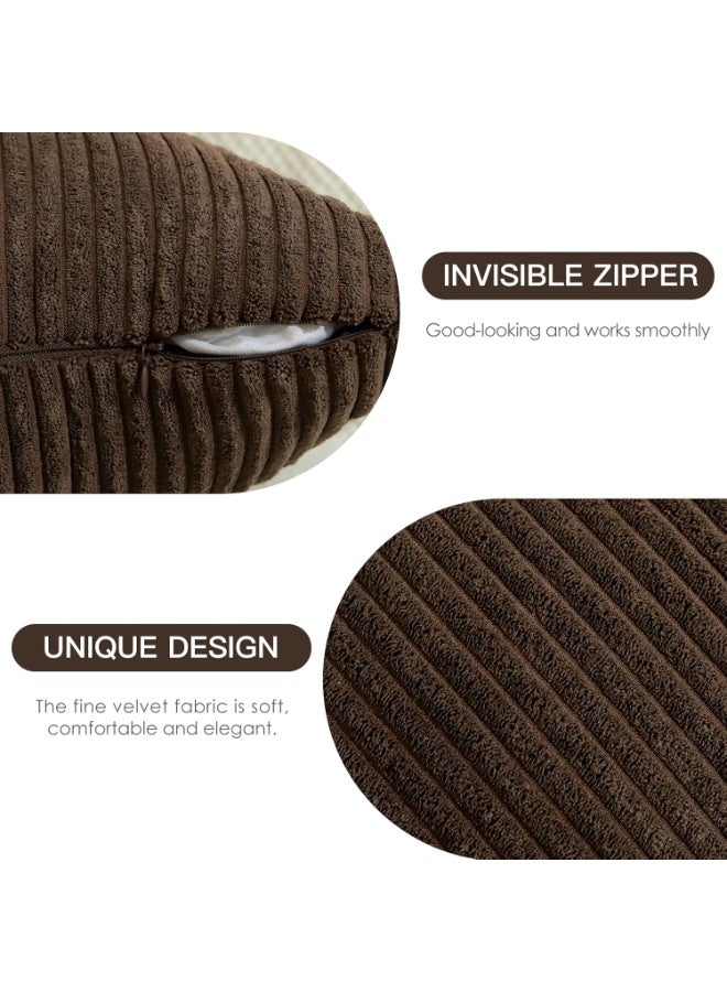 Beauenty Cushion Covers, Corduroy, Decorative, for Sofa/Couch/Living Room, 40 x 40 cm, Brown, Set of 2 - Image 5