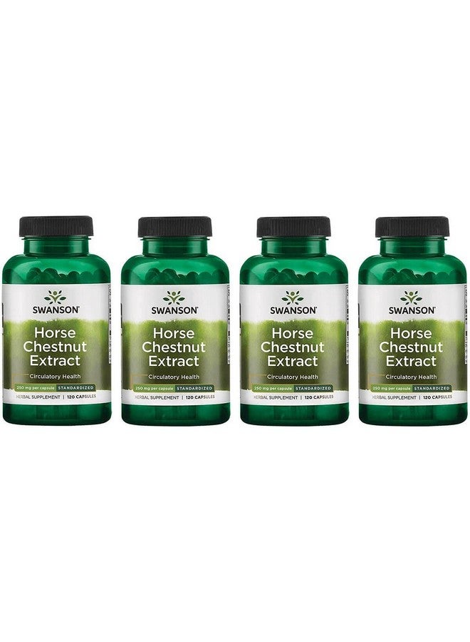 Swanson Horse Chestnut 22% Aescin (Standardized) 250 Milligrams 120 Capsules (4 Pack) - Image 1