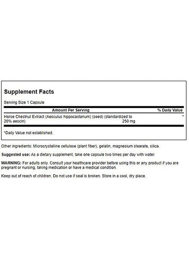 Swanson Horse Chestnut 22% Aescin (Standardized) 250 Milligrams 120 Capsules (4 Pack) - Image 2