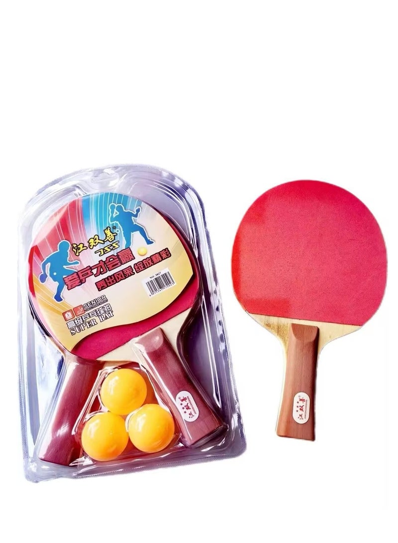 Table Tennis Racket Set, 2 Pro Premium Table Tennis Racket with 3 Balls and Storage Bag, for Indoor or Outdoor Play, Soft Sponge Rubber - Image 1