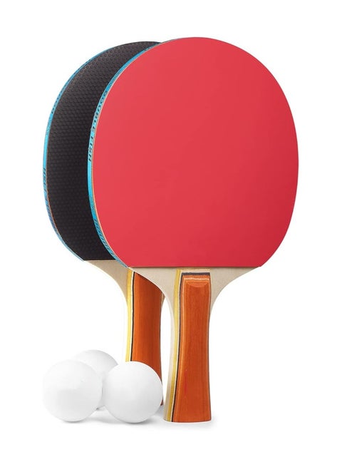 Table Tennis Racket Set, 2 Pro Premium Table Tennis Racket with 3 Balls and Storage Bag, for Indoor or Outdoor Play, Soft Sponge Rubber