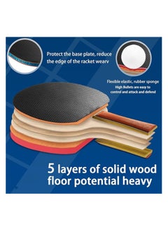 Generic Table Tennis Racket Set, 2 Pro Premium Table Tennis Racket with 3 Balls and Storage Bag, for Indoor or Outdoor Play, Soft Sponge Rubber  - Image 5