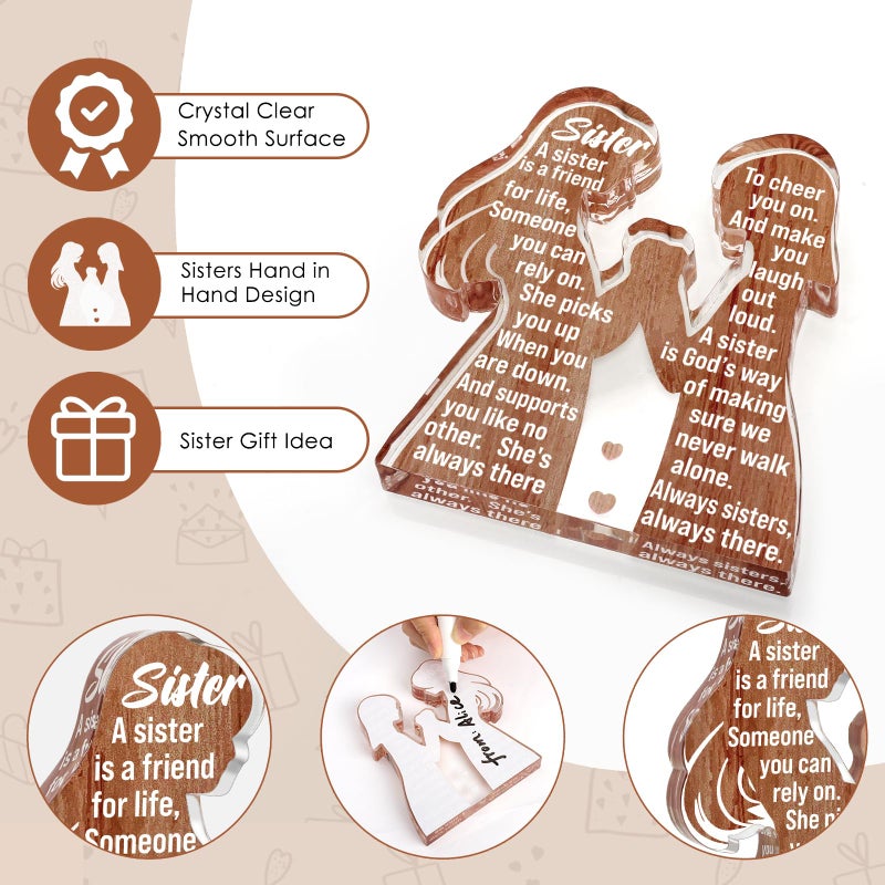 LuoHere Cool Sister Valentines Birthday Gifts from Sisters for Women Adult Big Little Best Sister Ever - Unique Easter Basket Essentials Stuffer Christmas 2025 Mothers Day Gifts for Soul Friend Memorable Gift - Image 2