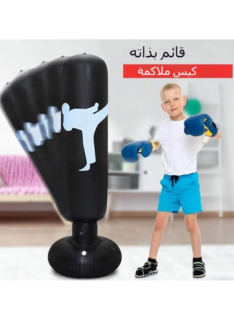 عام كيس اللكم المنفوخ عمود الملاكمة الثابت لعبة استرخاء الإجهاد الرياضية للأطفال. - Image 1