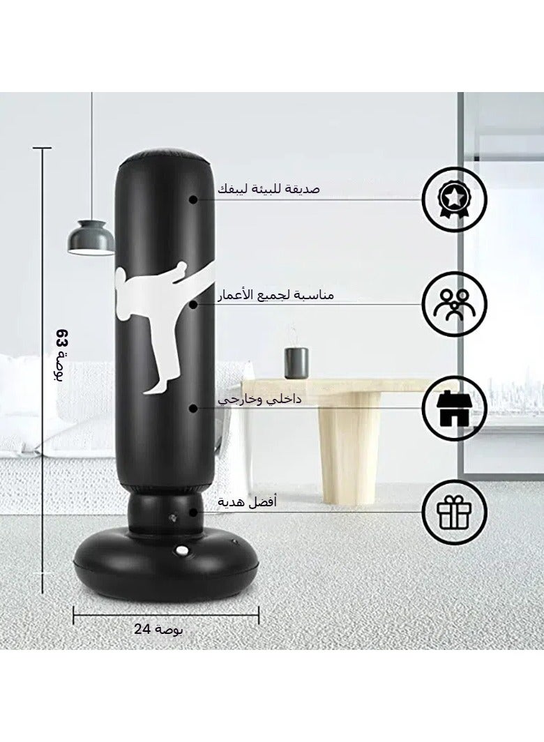 عام كيس اللكم المنفوخ عمود الملاكمة الثابت لعبة استرخاء الإجهاد الرياضية للأطفال. - Image 4