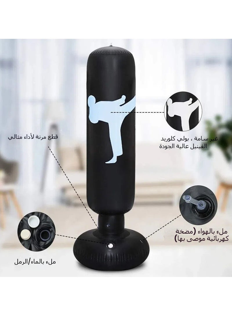 عام كيس اللكم المنفوخ عمود الملاكمة الثابت لعبة استرخاء الإجهاد الرياضية للأطفال. - Image 5