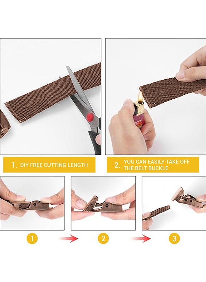 يانيك أحزمة عمل للرجال، أحزمة للرجال، حزام جولف من قماش النايلون قابل للتعديل، بدون إبزيم معدني، تمرير سريع عبر أمن المطار، مناسب للعمل والسفر - Image 3