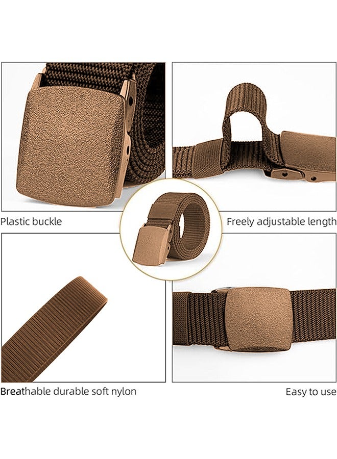 يانيك أحزمة عمل للرجال، أحزمة للرجال، حزام جولف من قماش النايلون قابل للتعديل، بدون إبزيم معدني، تمرير سريع عبر أمن المطار، مناسب للعمل والسفر - Image 4