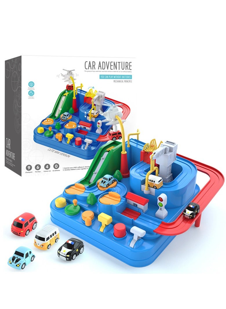 general Car Adventure Toys, Kids Race Track Toys for 3 4 5 6 7 Years Old Boys Girls, Puzzle Rail Car, City Rescue Toy w/4 Mini Cars, Preschool Educational Toys for Toddlers - Image 1