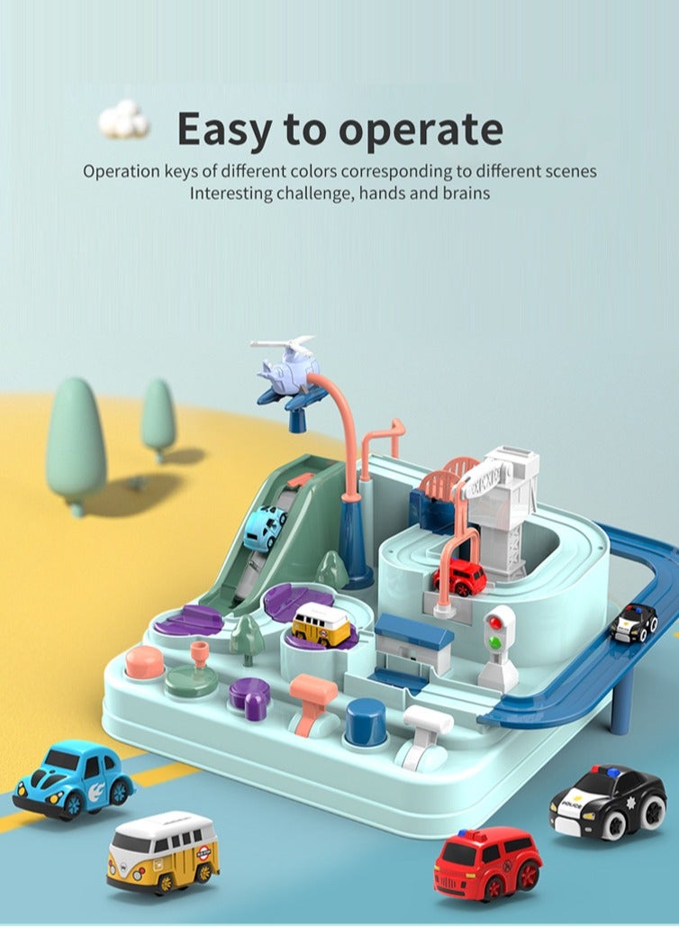 general Car Adventure Toys, Kids Race Track Toys for 3 4 5 6 7 Years Old Boys Girls, Puzzle Rail Car, City Rescue Toy w/4 Mini Cars, Preschool Educational Toys for Toddlers - Image 4