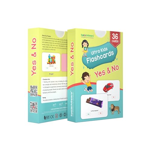 SpeechGears Yes and No Flash Cards, 36 Cards, Teaching Learning Materials for Kids - Image 1