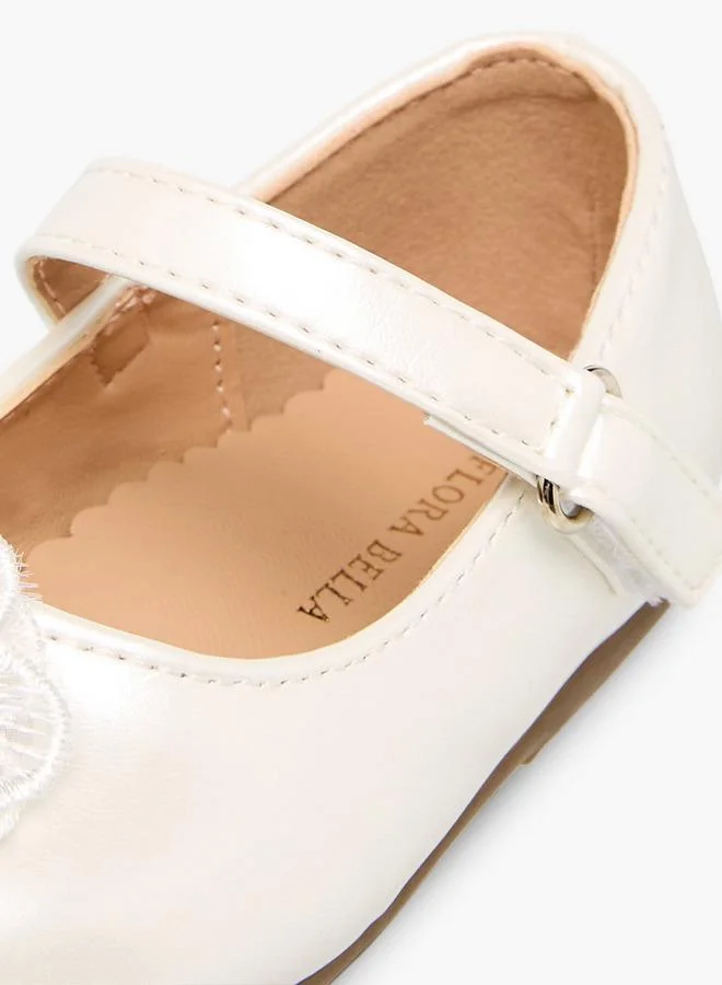 Flora Bella By Shoexpress WHITE Flora Bella Mary Jane Shoes With Hook & Loop, Floral Accent for Women | Best Price UAE