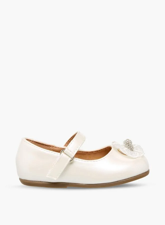 Flora Bella By Shoexpress WHITE Flora Bella Mary Jane Shoes With Hook & Loop, Floral Accent for Women | Best Price UAE