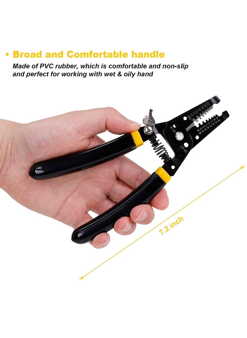 Excefore - 7in Wire Stripper 10-22 AWG Cutter Crimper, Copper Wire Stripping Tool And Multi-Function Hand Tool, Professional Handle Design And Refined Craftsmanship - Image 1