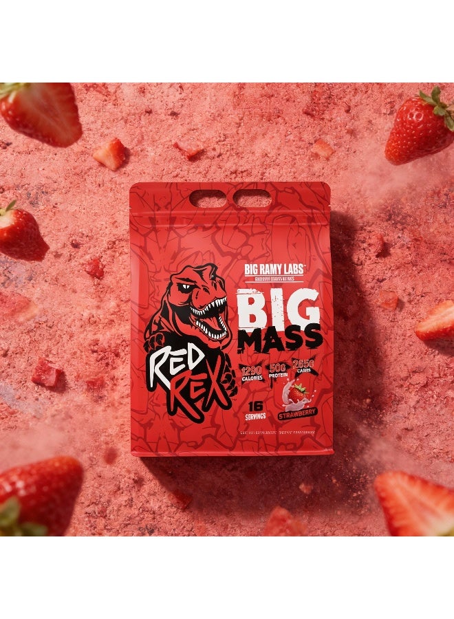 RED REX Big Mass Gainer Powder - Strawberry Flavor - 12lb (5.44kg) - 50 g Protein Per Serving - 16 Servings - for Muscle Growth & Recovery - Image 3