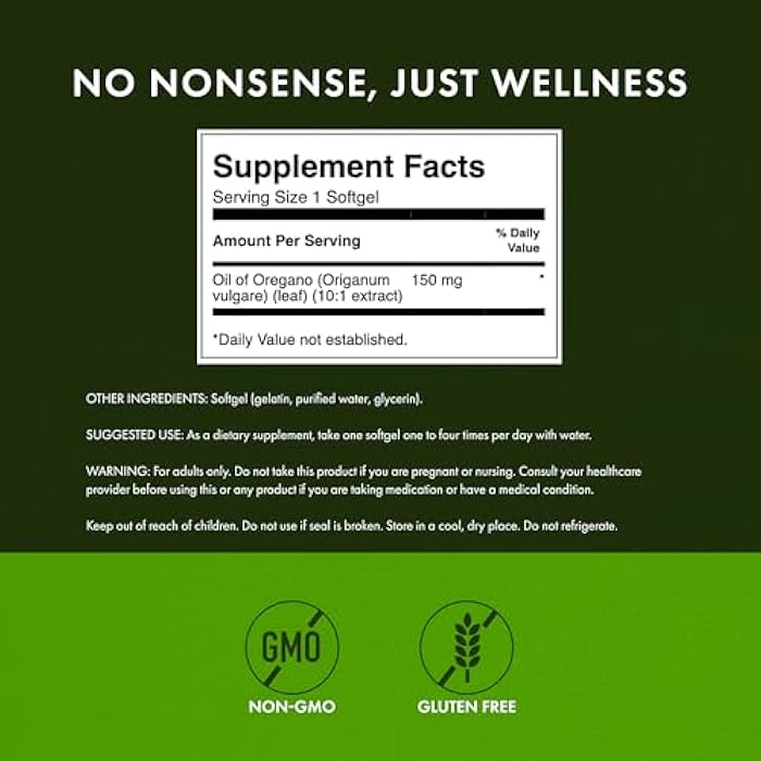 Swanson Oregano Oil 10:1 Extract Digestive and Respiratory Health Supplement for Adults Seeking Natural GI and Urinary Tract Support - 150 mg (120 Softgels) - Image 3