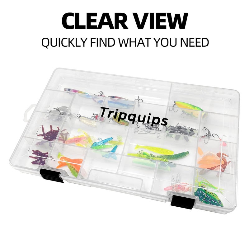 Tripquips 3600 Tackle Trays, Plastic Storage Organizer Box with Removable Dividers - Tackle Boxes - Fishing Tackle Storage - 3700 Tackle Trays - 2 Packs/4 Packs Box Organizer-3600 4 Packs - Image 4