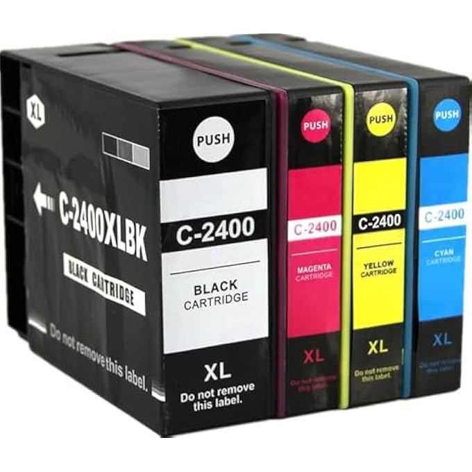 INK CARTRIDGE SET PGI-2400XL FOR CANON HIGH YIELD SET PACK OF 4 (BLACK CYAN MAGENTA YELLOW) - Image 1