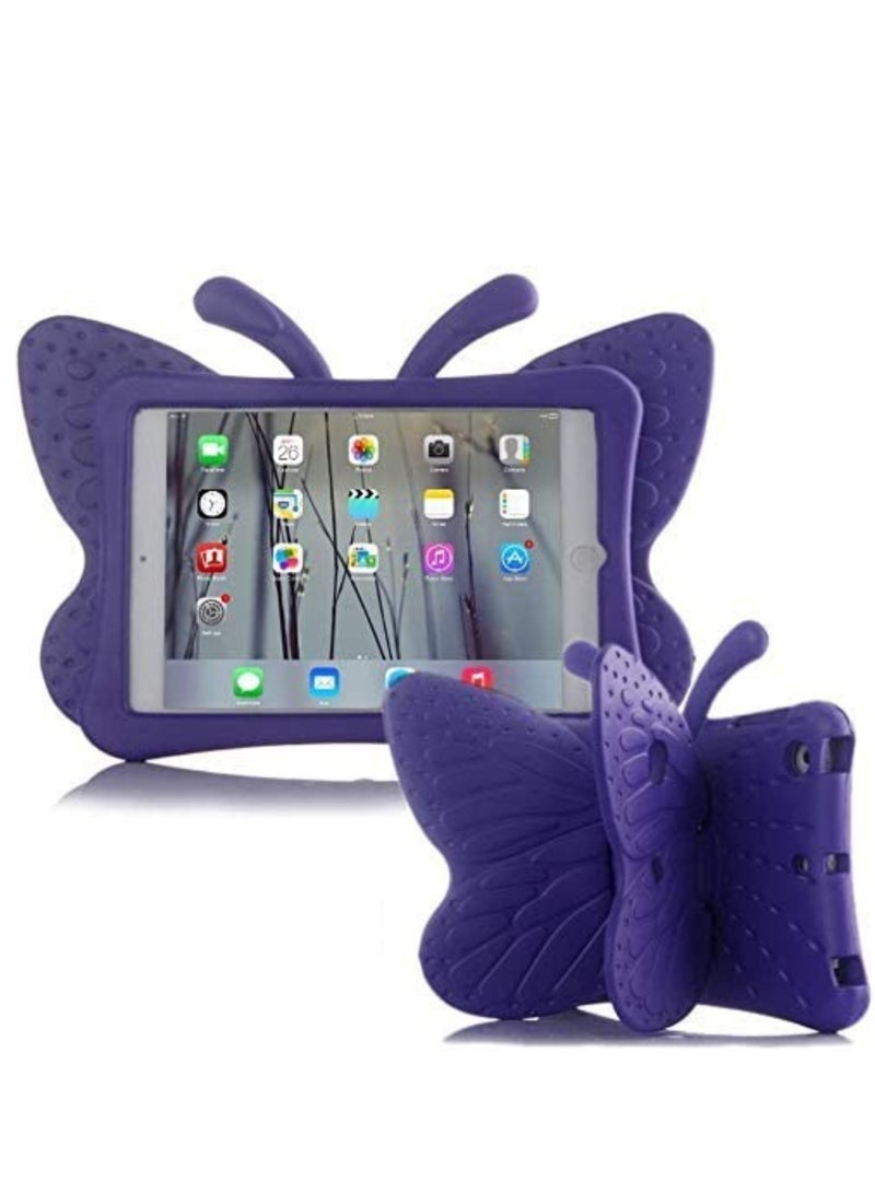 ELTRAZONE iPad 10.2 Case for Kids, iPad 8th 2020 Case, 3D Cute Cartoon Butterfly Cover Non-Toxic EVA Foam Wings Kickstand Kid-Proof Shockproof Bumper Girl Boy Gift for Apple iPad 7 8 Gen 10.2'' - Purple - Image 1