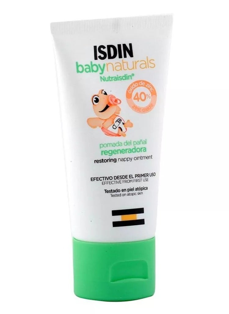 ISDIN - مرهم ترميم الحفاضات من Isdin Baby Naturals Zinc Oxide 40% 50 مل - Image 1