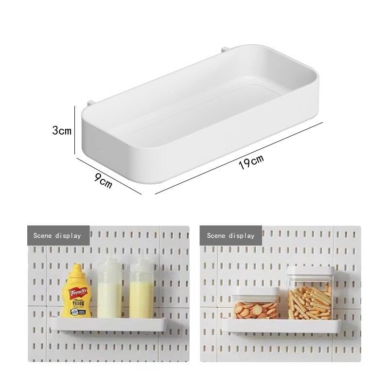 Chris.W 2Pack Pegboard Trays Shelf White Pegboards Bins Pegboards Spice Holder - Compatible with Ikea Skadis Pegboard(11"x 3.5"x 1.2") - Image 2