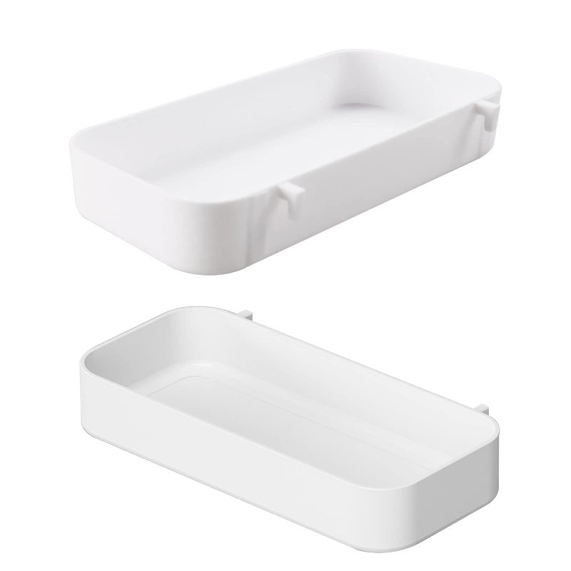 Chris.W 2Pack Pegboard Trays Shelf White Pegboards Bins Pegboards Spice Holder - Compatible with Ikea Skadis Pegboard(11"x 3.5"x 1.2") - Image 3