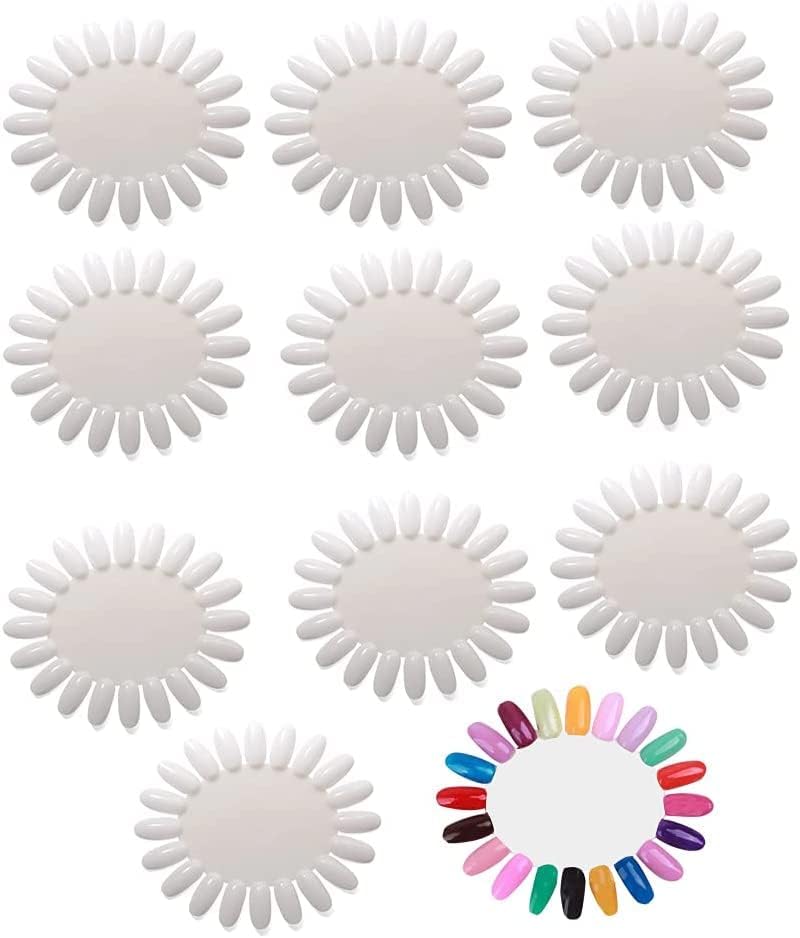 RUBY FACE 10 Palettes 20 Nail Tips Display Board, for Nail Art Design Pattern Practice and Swatch Nail Polish Colors Display Wheel for Manicure,Nails Art Tools - Image 5