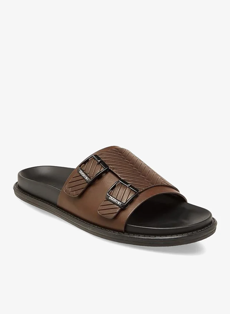 DUCHINI Men Buckle Accent Comfort Sandals