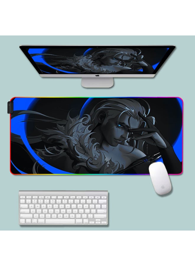 Oversized Anime Fearless Contract Mouse Pad Viper Valorant Luminous Game E-Sports Keyboard Pad Office Desk Mat-Color:500*1000*3mm-Pattern:Fearless Contract (10) Glows