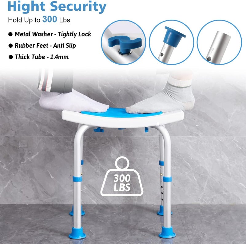 Souheilo FSA/HSA Eligible Shower Chair for Inside Shower, Shower Stool for Insidetub, Tool-Free Assembly Shower Seat for Bathtub, Shower Bath Chairs for Seniors/Disabled by - Image 3