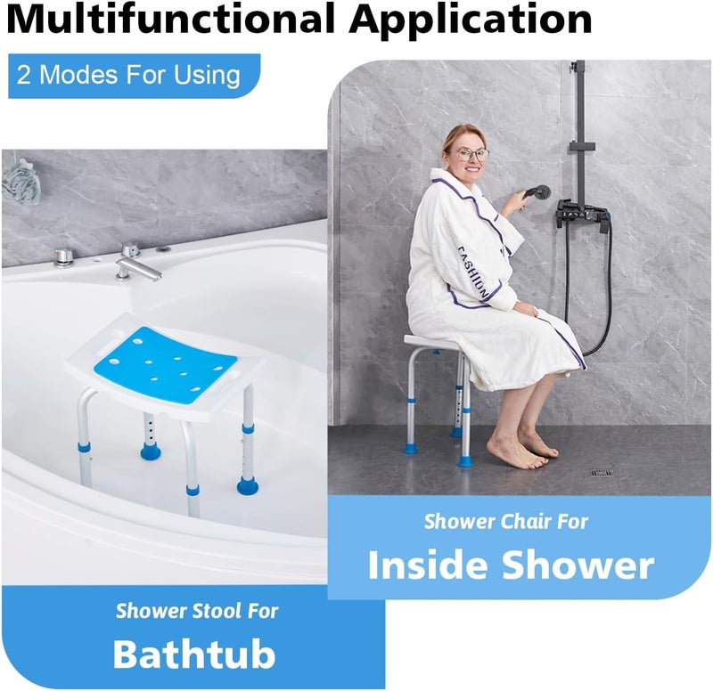 Souheilo FSA/HSA Eligible Shower Chair for Inside Shower, Shower Stool for Insidetub, Tool-Free Assembly Shower Seat for Bathtub, Shower Bath Chairs for Seniors/Disabled by - Image 4