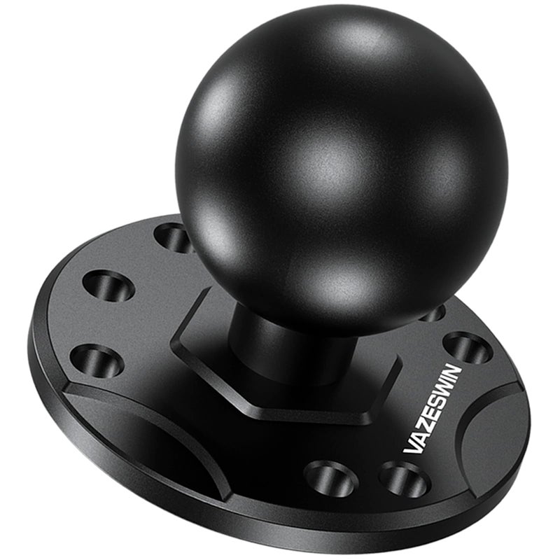 VAZESWIN 1.5" Ball Mount with Aluminum Alloy Round Plate, Universal Electronic Device Mounting Base with AMPS Holes for Garmin, Lowrance, Humminbird, for RAM Mounts, Scotty C Size Double Socket Arms - Image 1