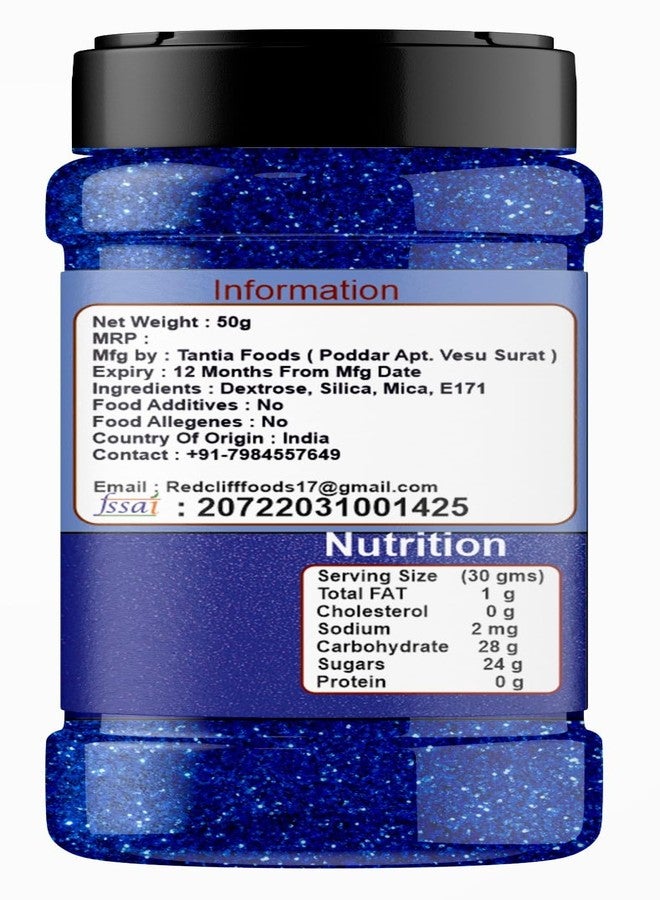 RED CLIFF Edible Blue & Yellow Drink Shimmer Powder for Cake Decoration, Drinks, and Desserts Food Grade Glitter Dust for Baking, Beverages, and Creative Culinary Designs || (Blue & Yellow) (50gx2) - Image 2