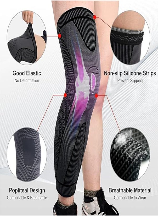 Generic - Full Leg Sleeves Long Compression Leg Sleeves Knee Sleeves Protect Legs, Suitable for Men Women Basketball, Support Protector for Running, Exercise, Relieve Joint Pain, Meniscal Tears, Arthritis, Tend - Image 1
