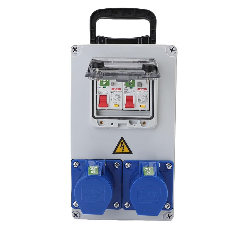 Portable Industrial Socket Box, ABS PC Engineering Plastic Impact Resisting Retardant Rustproof IP44 67, with Buckle Hinge Design, Ideal for Warehouse, Factory & Construction Site - Image 3