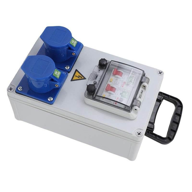 Portable Industrial Socket Box, ABS PC Engineering Plastic Impact Resisting Retardant Rustproof IP44 67, with Buckle Hinge Design, Ideal for Warehouse, Factory & Construction Site - Image 4