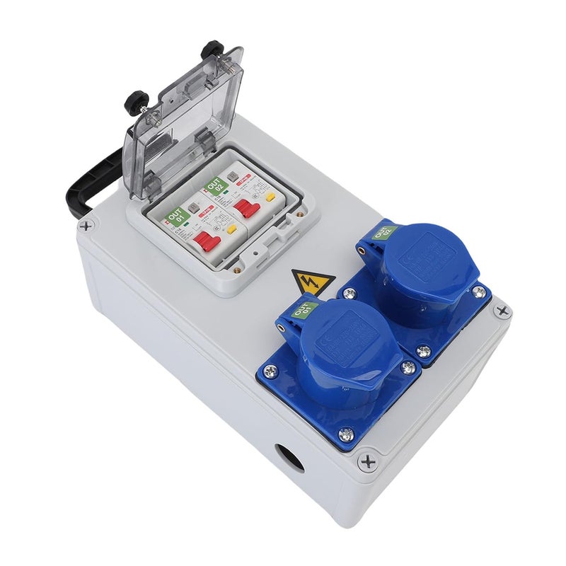 Portable Industrial Socket Box, ABS PC Engineering Plastic Impact Resisting Retardant Rustproof IP44 67, with Buckle Hinge Design, Ideal for Warehouse, Factory & Construction Site - Image 2