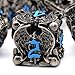 HNCCESG DND Dice Dungeons and Dragons Dice Metal Dice Set DD with Box HNCCESG Unique Role Playing Dice Hollow Polyhedral Starter Dice Gaming for Board Game RPG Angel Blue Number - Image 2