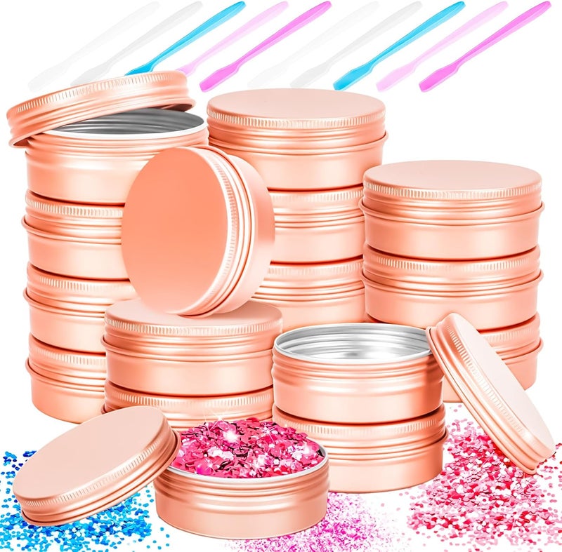 MotBach MotBach 16 Pack 2oz Tin Jars, 60ml Metal Tin cans, 2Ounce Aluminum tin can jar Containers with Screw Lid for Lotion Bars, Toiletries, Creams, Samples, Makeup Cosmetic, Spices, Salve, Balms, Beard Balm