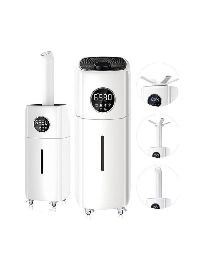 21L 3-Speeds Humidifier for Larger Room Humidifier, Auto Shut-Off Cool Mist Top Fill Humidifier with 360° Dual Nozzle 110W White