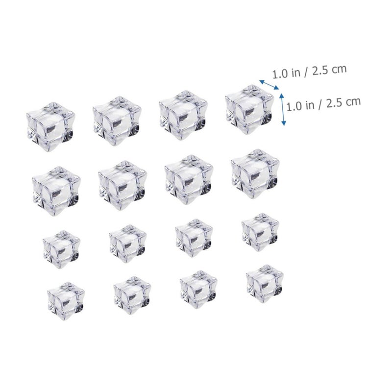 Luxshiny 100pcs Reusable Artificial Ice Cubes Acrylic Faux Ice Photography Prop - Image 4