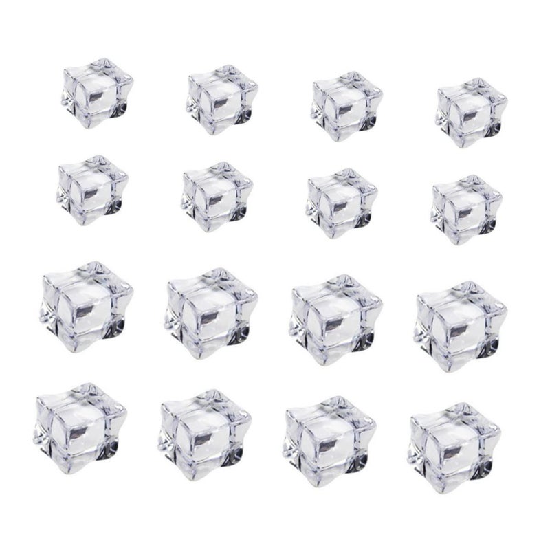 Luxshiny 100pcs Reusable Artificial Ice Cubes Acrylic Faux Ice Photography Prop - Image 2