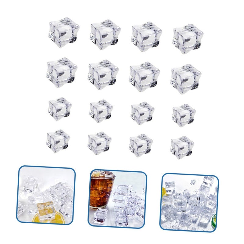 Luxshiny 100pcs Reusable Artificial Ice Cubes Acrylic Faux Ice Photography Prop - Image 5